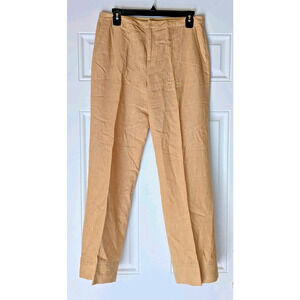 LIZ CLAIBORNE Women's Audra Beige Wide-Leg Style Linen Pants Size 6
